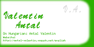 valentin antal business card